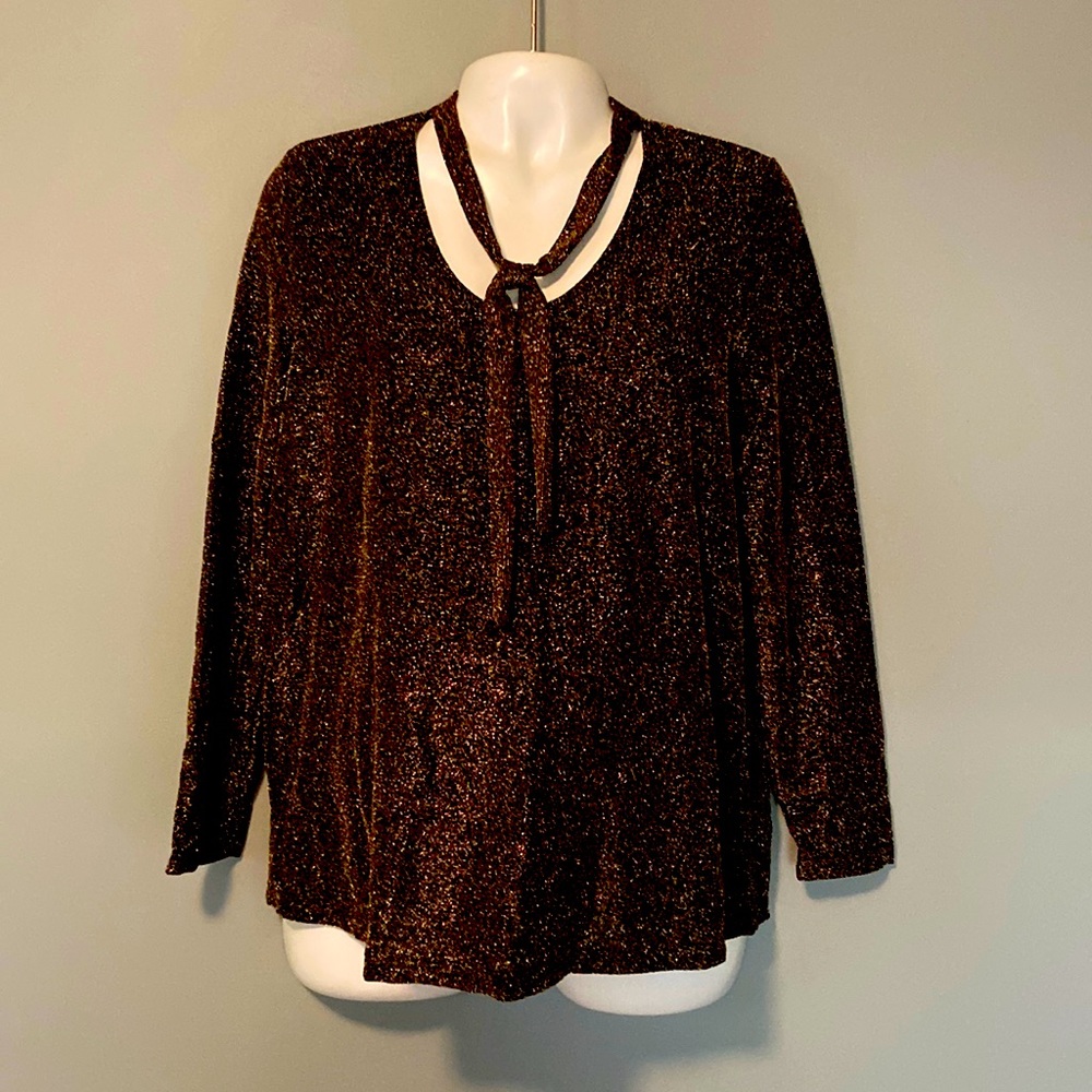 Colleen Conrad Shimmers Maternity Top Black and Gold size M